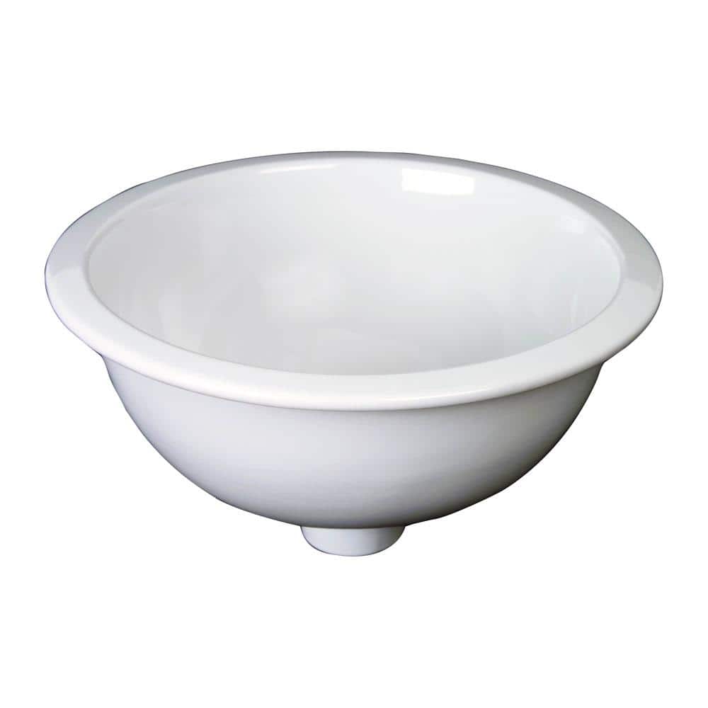 Emma 15.75'' White Ceramic Round Drop-In Bathroom Sink