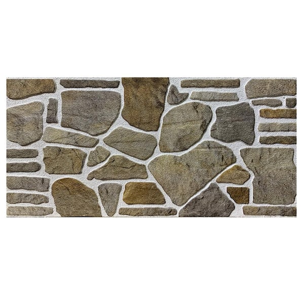Dundee Deco 4/5 in. x 3-1/4 ft. x 1-3/5 ft. Grey Caramel White Multi-Colored Faux Stone Styrofoam 3D Decorative Wall Paneling 5-Pack