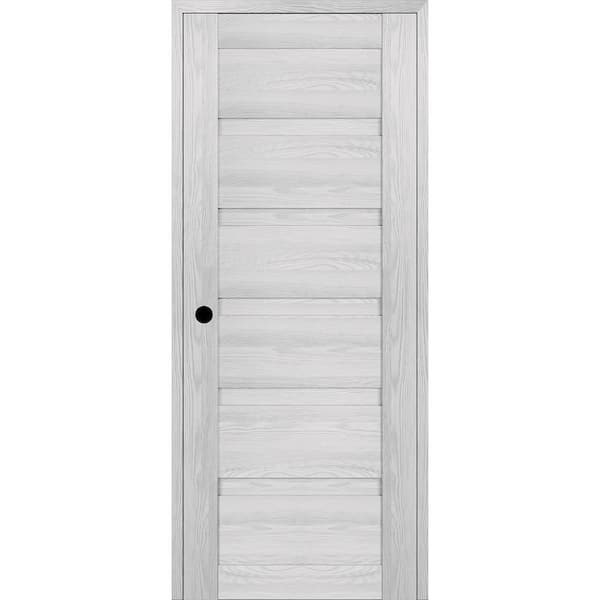 Belldinni Louver DIY-FRIENDLY 36 in. x 79,375 in. Right-Hand Ribeira Ash Wood Composite Single Swing Interior Door