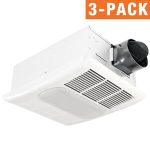 Radiance Series 80 CFM Ceiling Bathroom Exhaust Fan with Light and Heater (3-Pack)