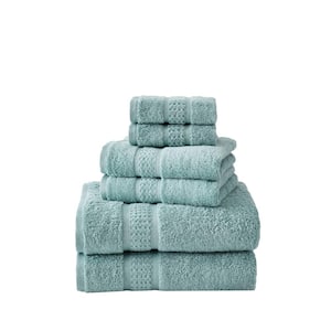 Oceane 6-Piece Aqua Blue Cotton Towel Set