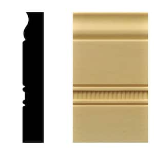 1 in. x 3-1/2 in. x 6 in. Hardwood Embossed Plinth Moulding