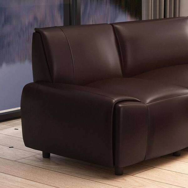 Armless on sale leather sofa