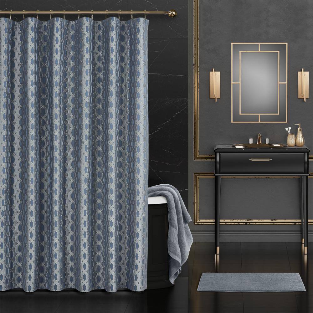 La Grande Polyester Shower Curtain in CERULEAN