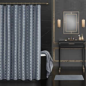 La Grande Polyester Shower Curtain in CERULEAN