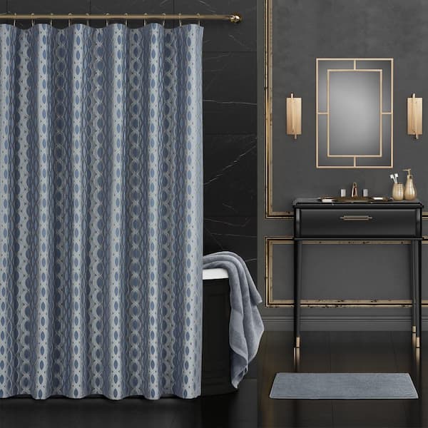 Unbranded La Grande Polyester Shower Curtain in CERULEAN