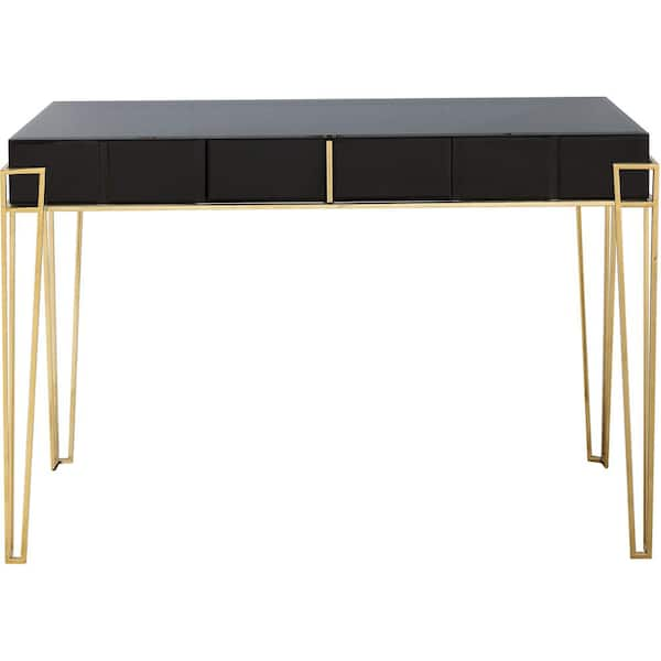 black gloss console table with drawers