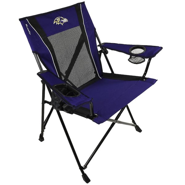 ITOPFOX Premium Pro Football Baltimore Ravens Purple and Black Polyester Camping Chair with Cup Holder