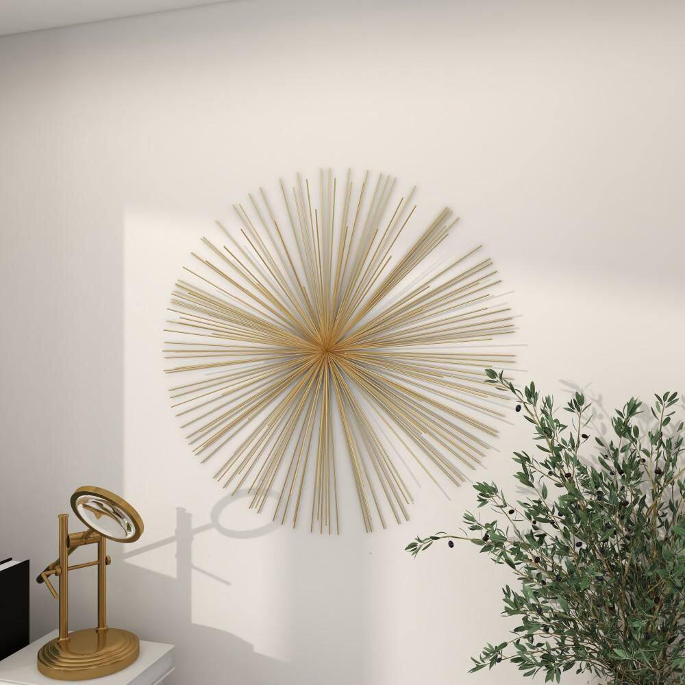 Gold Metal Starburst 3D Wall Sculpture for Modern Homes