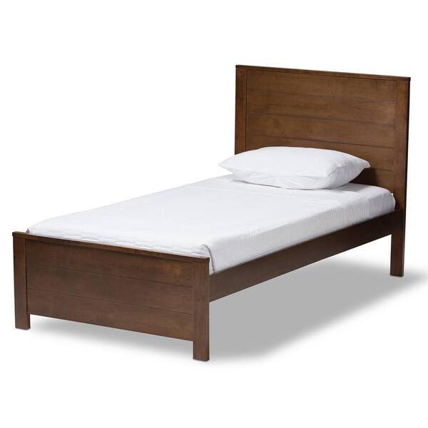 Baxton Studio Catalina Walnut Brown Twin Platform Bed