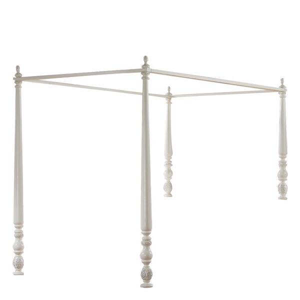 Acme Furniture Dorothy White Wood Frame Full Four Poster Bed