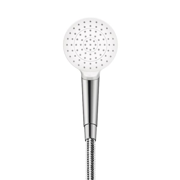 Hansgrohe Crometta 2-Spray Patterns 3.9 in. Single Wall Mount Handheld Shower Head in White/Chrome