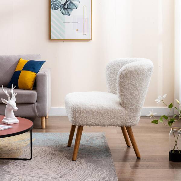 small white upholstered chair