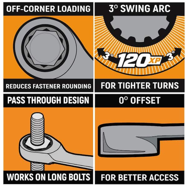 GEARWRENCH 120XP Universal Spline SAE XL Flex-Head GearBox