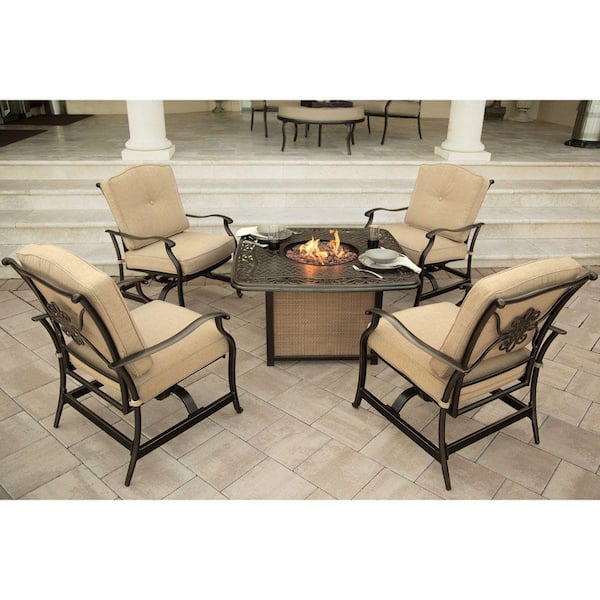 5 Piece Patio Fire Pit Seating Set, Hayneedle Fire Pit Sets