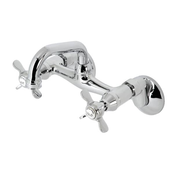 Kingston Brass Kingston Double Handle Wall Mount Bar Faucet in Polished Chrome