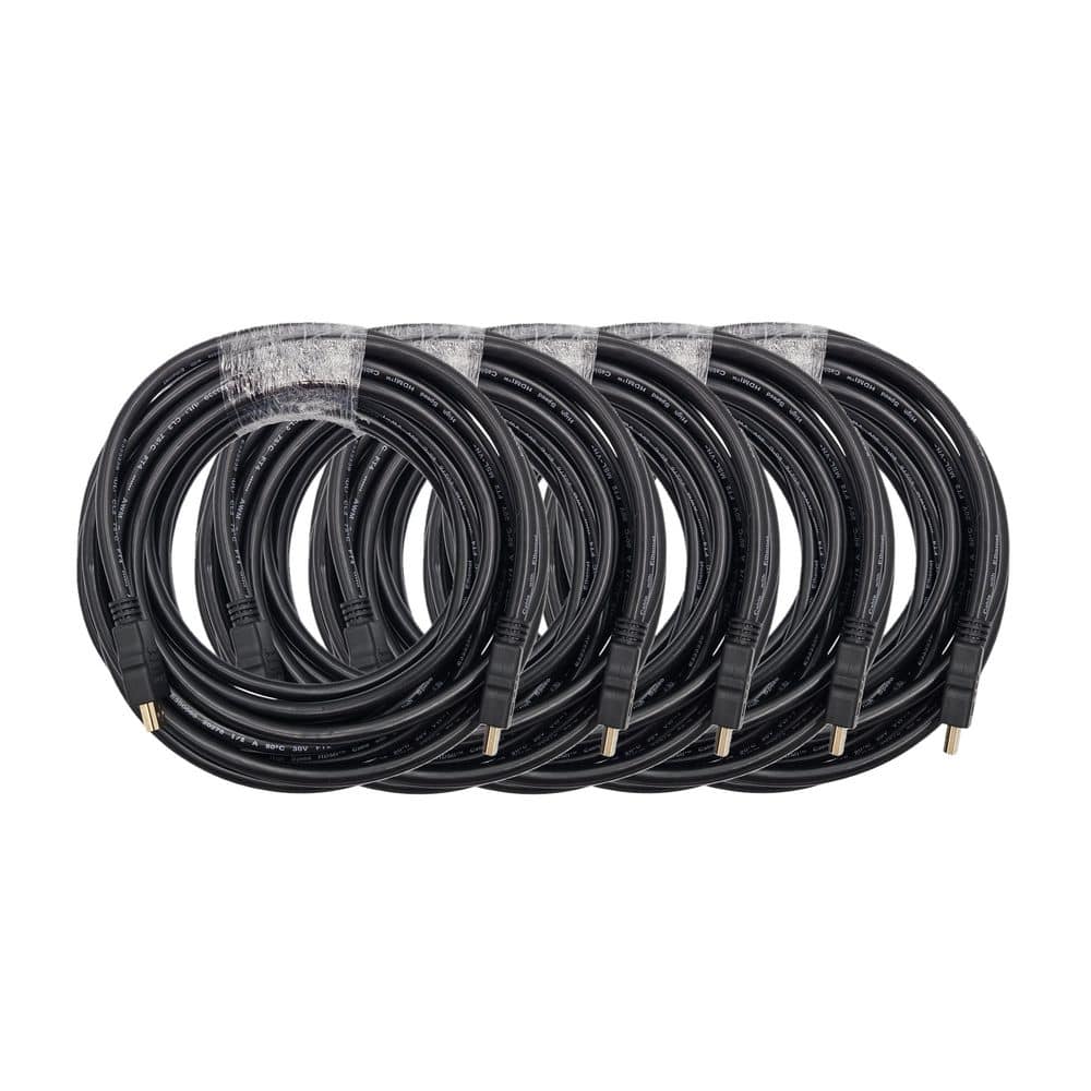 50 ft. HDMI 4K Premium CL2 Rated High-Speed Male to Male Cable with Ethernet Black 5-Pack price history on PriceWatchPro