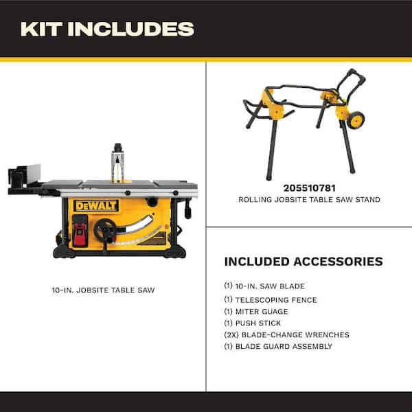 15 Amp Corded 10 in. Job Site Table Saw with Rolling Stand