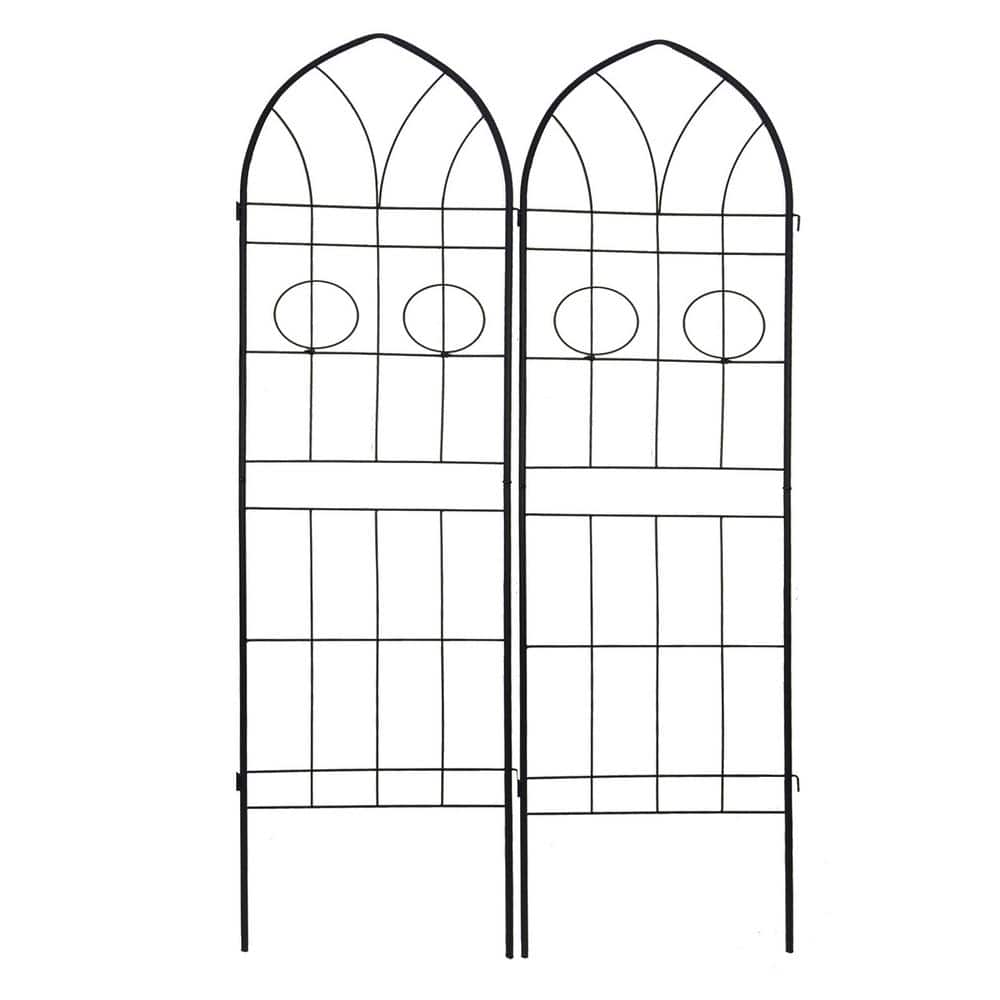 78.7 in. Black Metal Garden Trellis Outdoor Flower Support (2-Pack) price history on PriceWatchPro