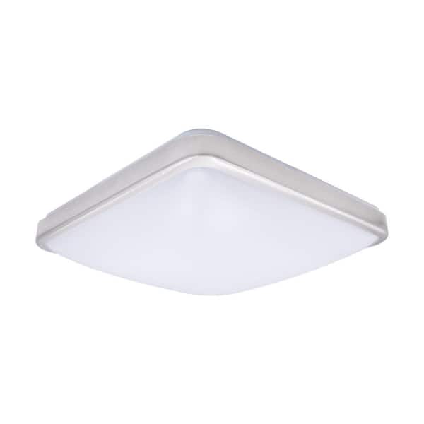 14 in. Brushed Nickel LED Flush Mount Light, 4000K Neutral White Lighting, Dimmable