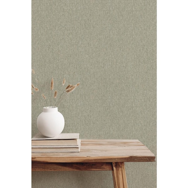 Green Herringbone Tweed Wallpaper