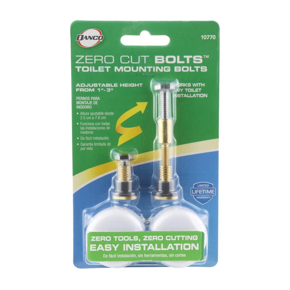 Universal Brass and White Toilet Hardware Kit with Caps