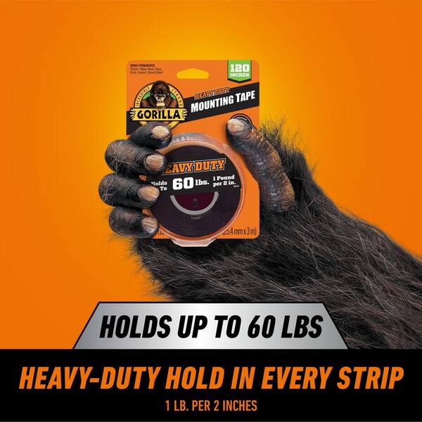 1 in. x 10ft. Black Heavy Duty Mounting Double Sided Tape (6-Pack)