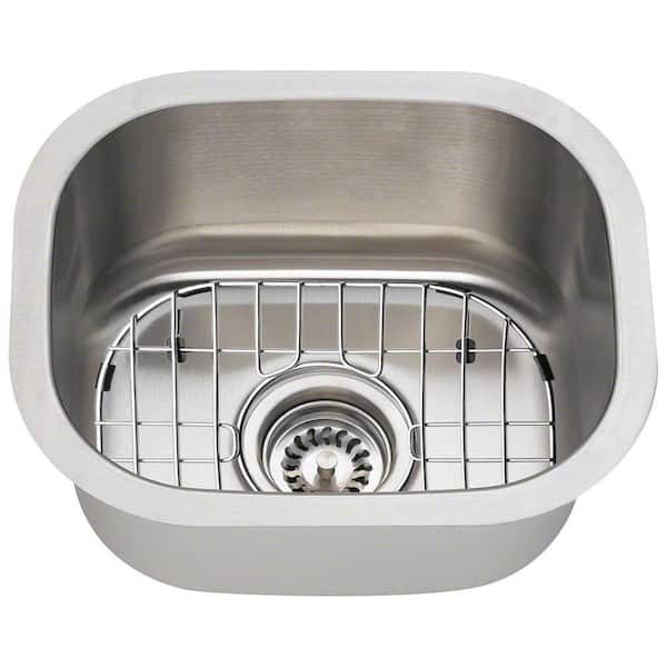 Polaris Sinks Stainless Steel 15 in. Undermount Bar Sink Kit