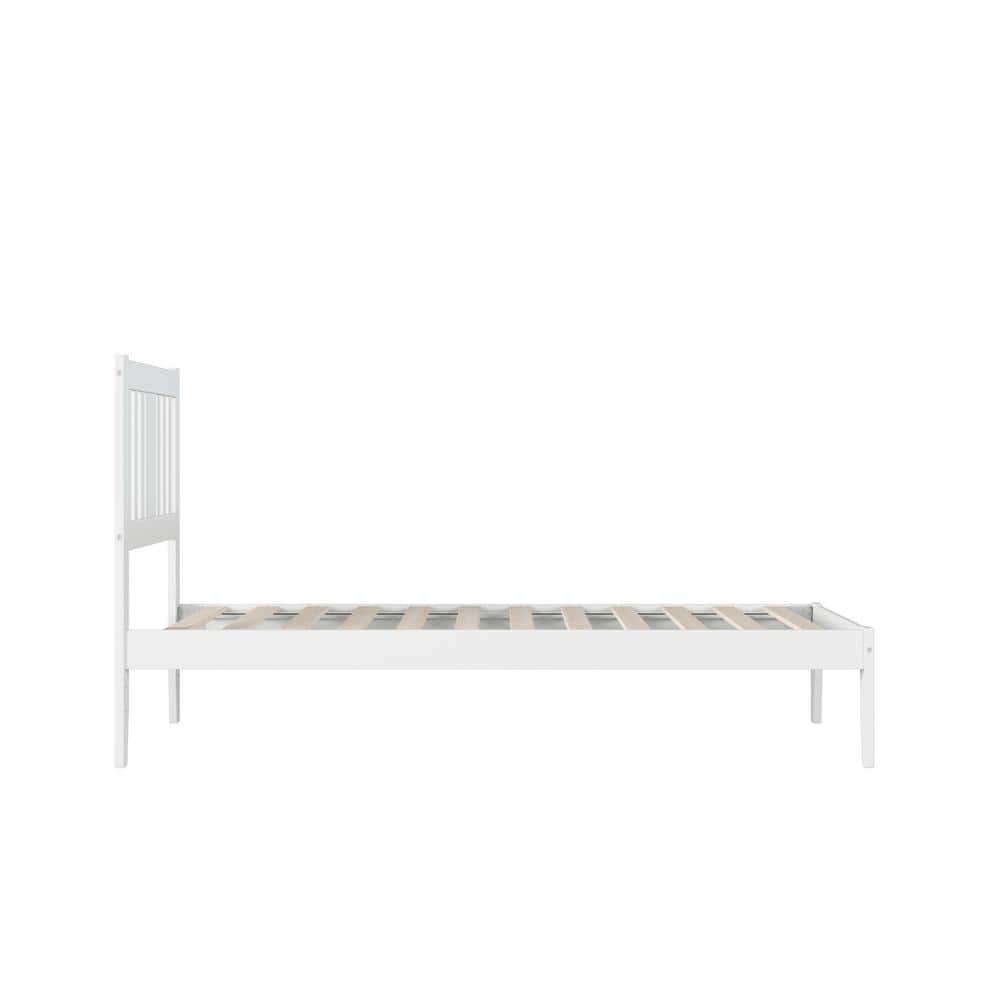 Tahoe Mission-Style Twin Bed with USB Charger in White