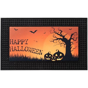 LED Halloween Happy Halloween 18 in. x 30 in. Rubber Light and Sound Door Mat