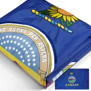 3 ft. x 5 ft. EverStrong Series Embroidered Kansas State Flag Nylon Kansas KS Flags