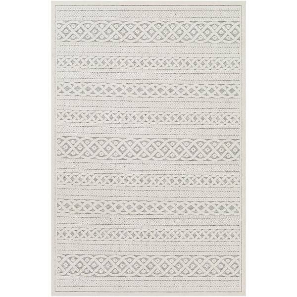 PRIVATE BRAND UNBRANDED Bazaar Maiden White 5 ft. x 7 ft. Indoor/Outdoor Global Area Rug