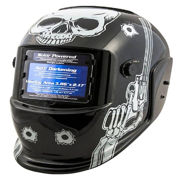 TITAN Auto Darkening Welding Helmet with Skull and Pistols Design