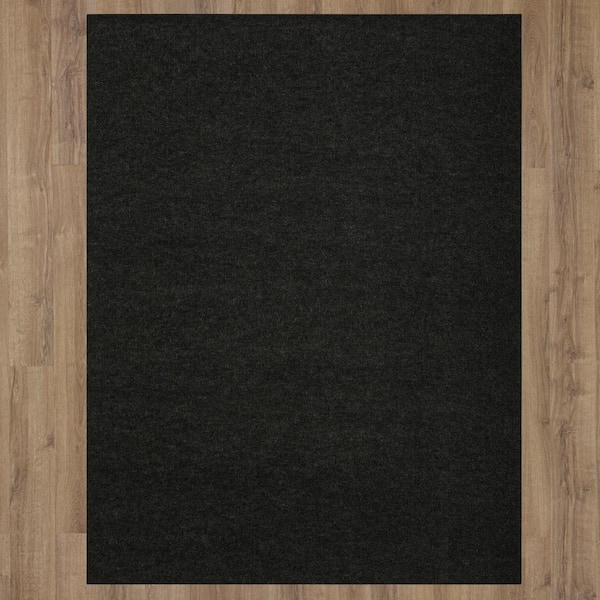 TrafficMaster Black 8 ft. x 10 ft. Wide Wale Coal Area Rug