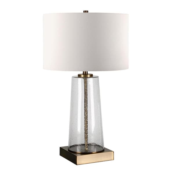 Meyer&Cross Dax 25-1/8 in. Tapered Seeded Glass Brass Accent Table Lamp
