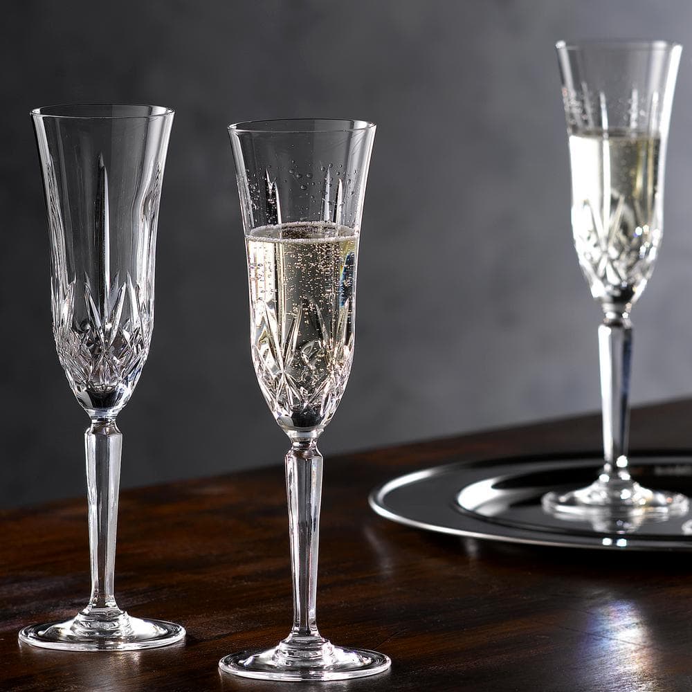 Maxwell Clear Crystal Cut Champagne Flute Set of Four