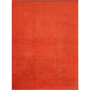 Lahore Coral 8 ft. x 11 ft. Solid Lamb's Wool Area Rug