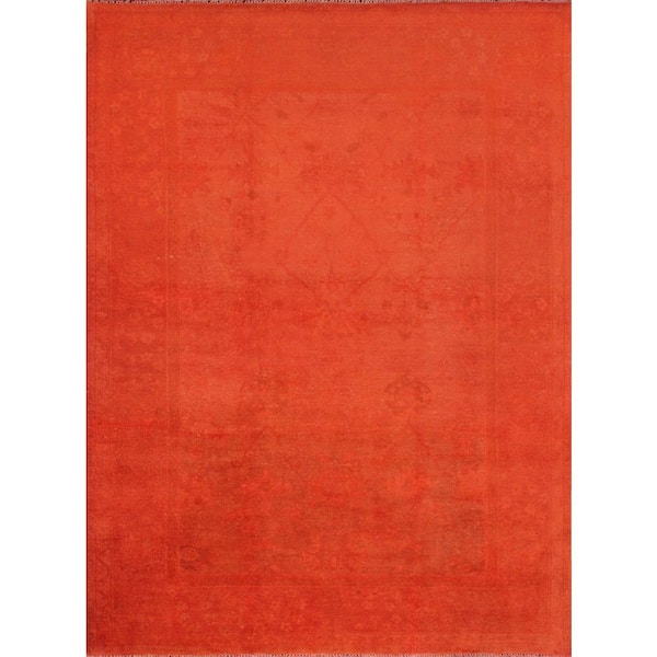 Pasargad Home Lahore Coral 8 ft. x 11 ft. Solid Lamb's Wool Area Rug