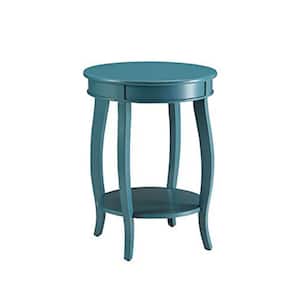 Affiable 18 in. W Teal Blue Side Table