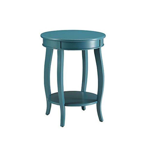 Benjara Affiable 18 in. W Teal Blue Side Table BM157291 The Home Depot