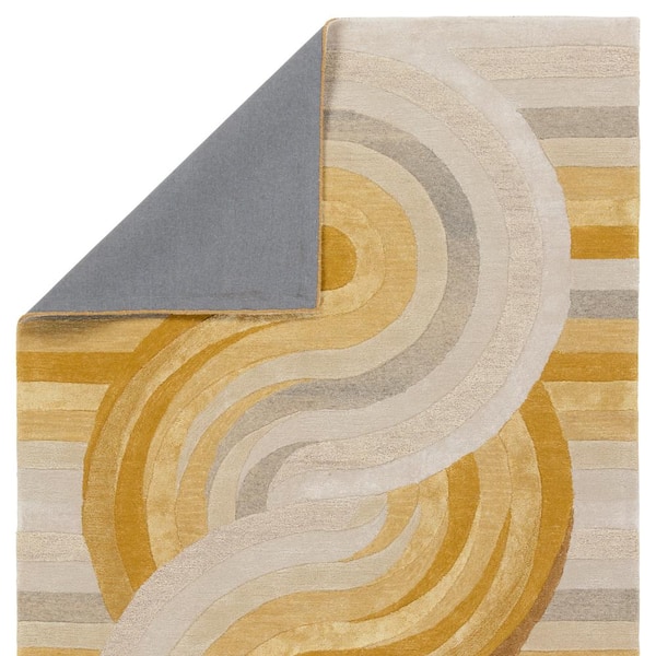 Trillare Yellow/Light Gray 6 ft. x 9 ft. Abstract Handmade Area Rug