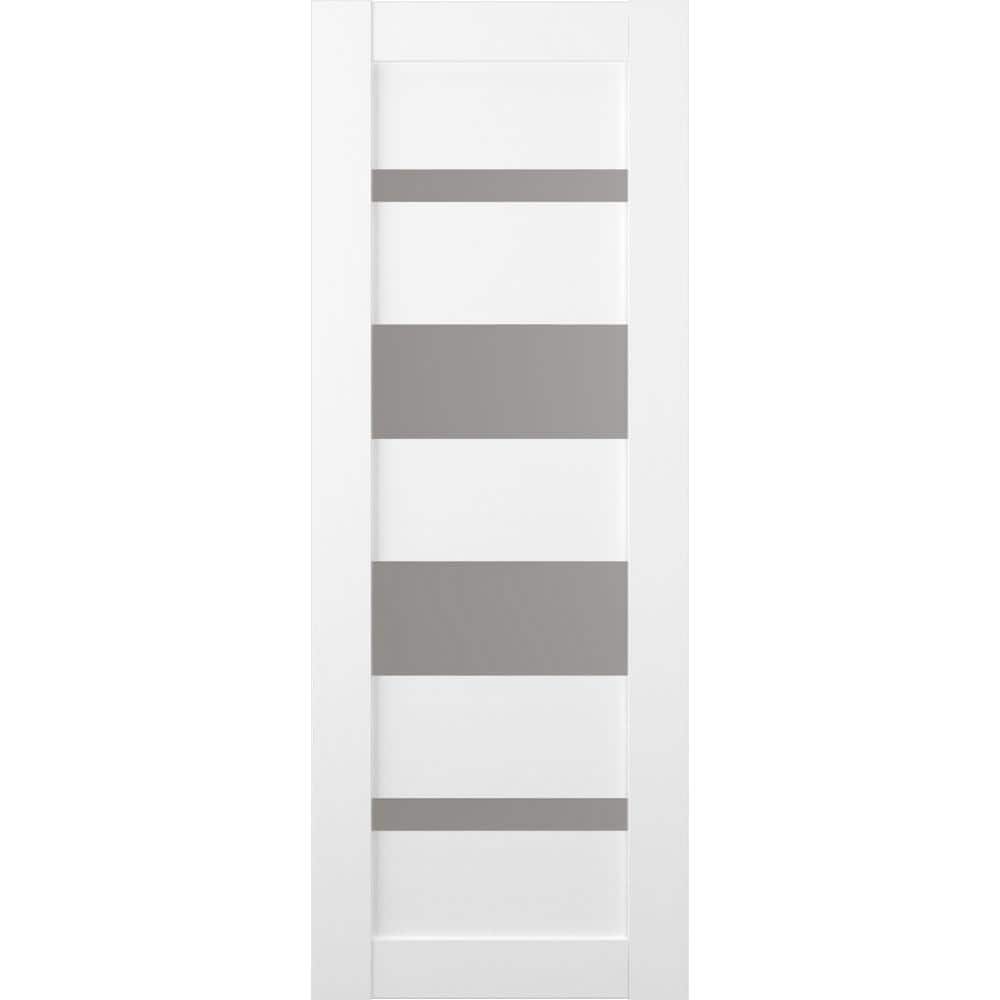 Bianco Noble Frosted Glass Solid Core Door Slab 36" x 96"