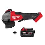 M18 FUEL 18-Volt Lithium-Ion Brushless Cordless 4-1/2 in. ./5 in. Grinder with Paddle Switch with (1) 5.0 Ah Battery