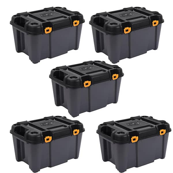 Ezy Storage Bunker 21.13 Gal. Heavy-Duty Garage Storage Container Tub (5-Pack)