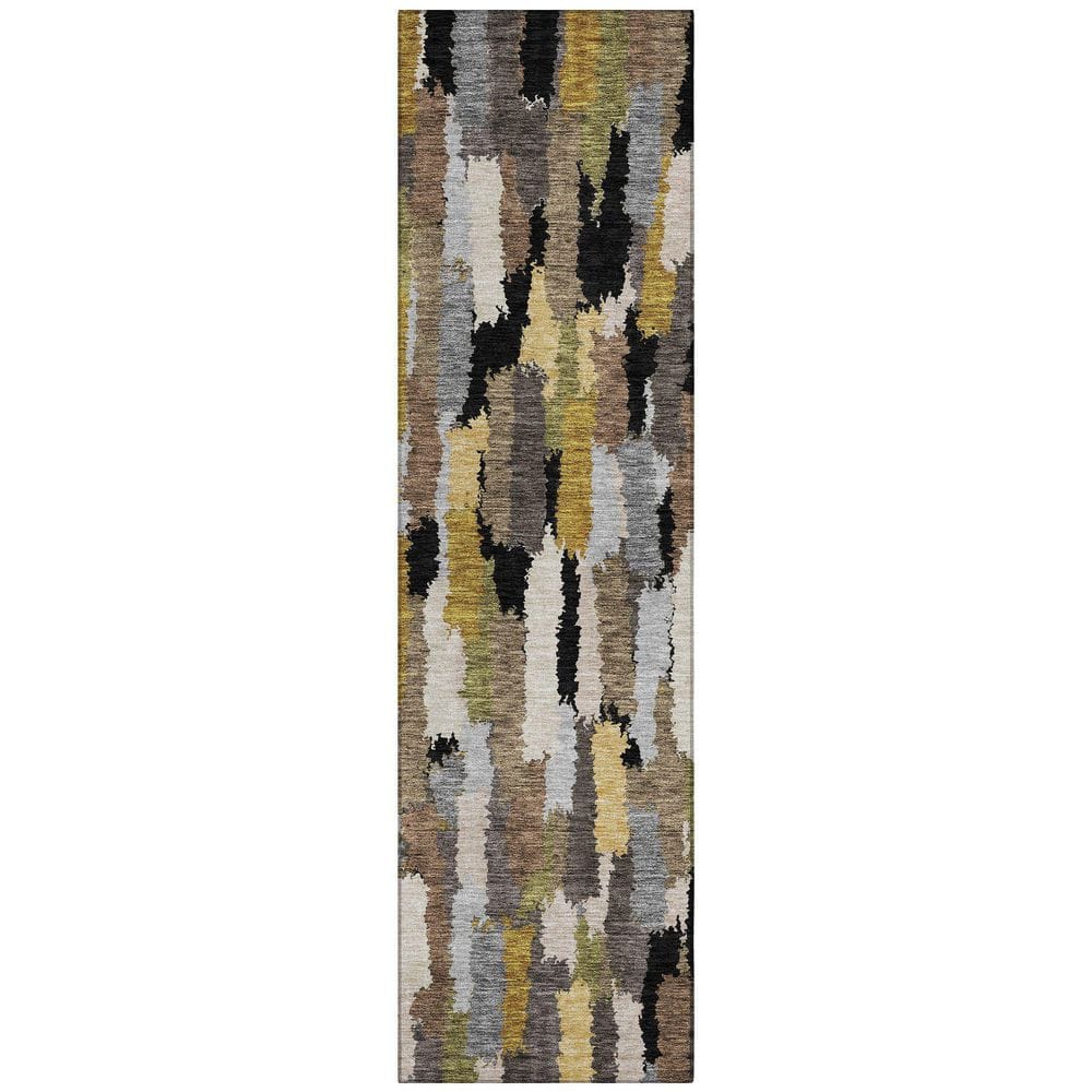 Chantille Machine Washable Indoor/Outdoor Abstract ACN2437 Black 2 ft. x 7 ft. Runner Rug price history on PriceWatchPro
