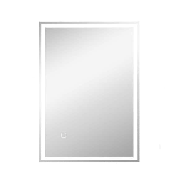 Unbranded 24 in. W x 32 in. H LED Frameless Rectangular Silver Mirror for Living Room
