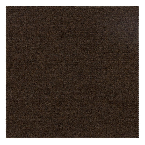 Foss Wide Wale Mocha Rib Residential/Commercial 18 in. x 18 in. Peel and Stick Carpet Tile (10 Tiles/Case) (22.5 sq. ft.)