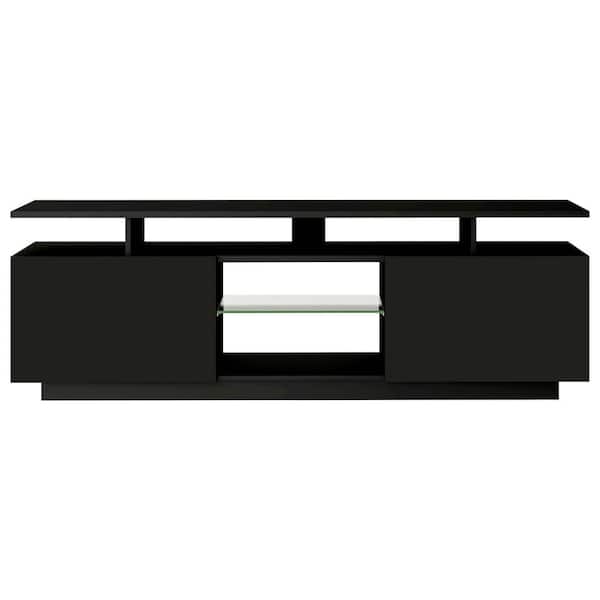 wetiny 14 in. Black TV Stand without Drawers Fits TV's up to 75 in.