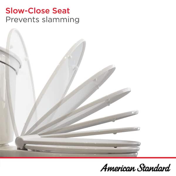 Contemporary Elongated Slow Close Toilet Seat with TriVantage for VorMax Clean Curve Style Rims in White