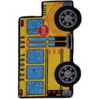 Fun Time Shape School Bus Multi Colored 3 ft. x 4 ft. Area Rug